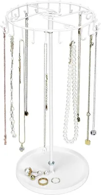 Produktbild von Drehbarer Schmuckständer, Metall, weiß, für Ketten, Armbänder, Ringe