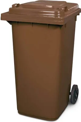 Produktbild von BRB Müllbehälter, Inhalt 240 Liter, HxBxT 1075 x 580 x 730 mm, braun
