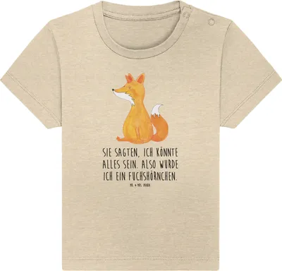 Produktbild von Mr. & Mrs. Panda  T-Shirt Einhorn Wunsch 12. - 18. Monat - Natural Raw - Geschenk, Baby Shirt, Jerseyshirt, Unicorns, Babyshirt, Fuchshörnchen, Einhörner, Fuchs