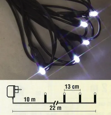 Produktbild von LED Lichterkette 12m 96er kaltweiß / schwarz Best Season 476-58