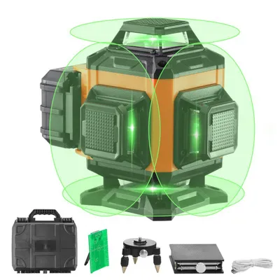 Obrázok produktu pre Krížový laser 30 m Samonivelačný stavebný laser SM® 520 nm ± 10 nm - Vlnová dĺžka lasera ± 0,28 cm na 10 m - Krížový laser ± 3° - Prachotesný a vodotesný - Vrátane lítiovej batérie a kábla typu C