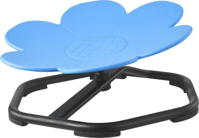 Produktbild von SucceBuy Kinderdrehstuhl in Blumenform, 100 kg Tragfähigkeit, sensorisches Spielzeug mit rutschfestem Metallfuß zur Unterstützung von Koordination, Gleichgewicht und Konzentration, Blau