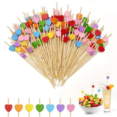 Produktbild von 100 Holzcocktailspieße, 12 cm lang, für Fingerfood