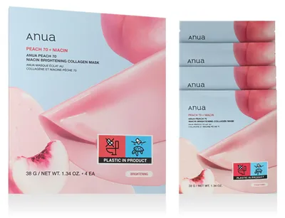 Produktbild von Anua Peach 70+ Niacin Brightening Collagen Mask 4 x 38 g