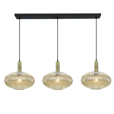 Produktbild von Olucia - CHARLOIS - Pendelleuchte - Bernstein/Gold - 3 Lampen