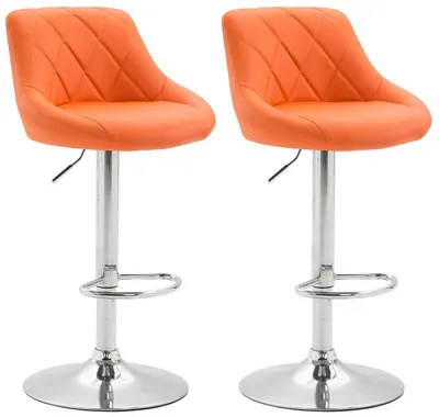 Produktbild von 2er Set Barhocker Lazio Kunstleder C orange