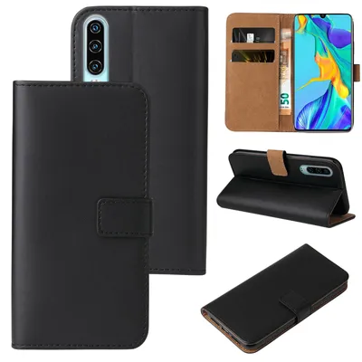 Produktbild von Handyhülle für Huawei P30 Klapphülle Bookcase Flip Cover Hülle Handy Tasche Etui Farbe: Schwarz