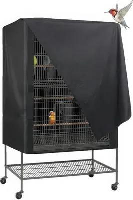Produktbild von Vogelkäfig Abdeckung Universal, für Katzen, Nerze, Totoros, Sittiche, Papageien & Kleintiere, 80×54×120 cm, Schwarz