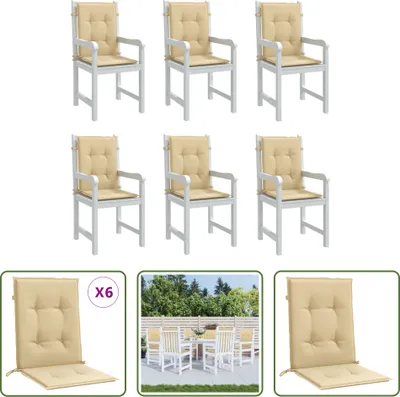 Produktbild von The Living Store Niedriglehner-Auflagen 6 Stk. Melange Beige 100x50x4 cm Stoff