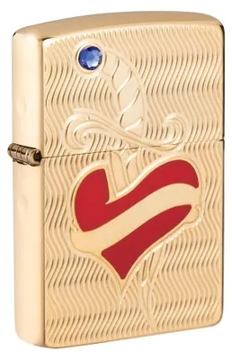 Obrázek produktu pro Zapalovač Zippo Heart & Sword Gold Metal