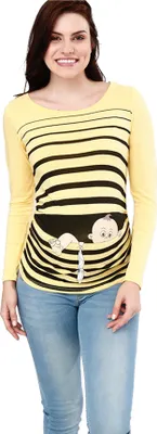 Produktbild von Umstandsshirt Langarm Baby Flucht mit Motiv Schwangerschaft M.M.C.