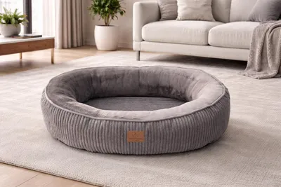 Produktbild von Hundebett Orthopädisches Premium Hundebett, flauschig weich, abnehmbar/waschbar extra dicker Rand 22 cm hoch, Flanell / herausnehmbare Innenmatratze