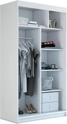 Produktbild von Schwebetürenschrank, 2-türig Schrank! Moderne Garderobe für Kleidung. Verschiedene Farben (Weiß, Schwarz, Somona) Kleiderschrank PAX 120 cm