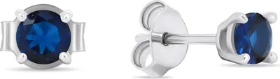Produktbild von Silberne Ohrstecker mit blauen Zirkonen EA598WB