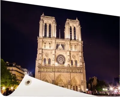 Produktbild von Gartenposter - 120x80 cm - Notre Dame in der Nacht  - Modernes Wandbilder - Europäische Städte