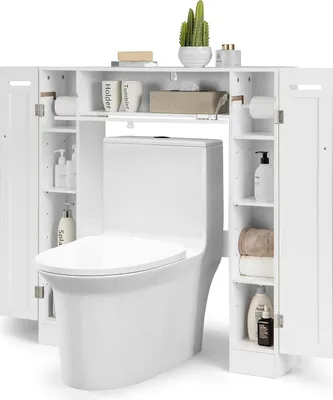 Produktbild von Skříňka na pračku, skříňka na pračku, nad WC, dřevěná spodní skříňka, s dvířky, prostorově úsporná koupelna, s držákem na toaletní papír