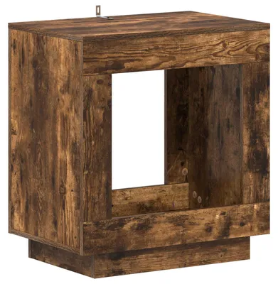 Image de vidaXL Table d'appoint en chêne fumé 60 x 40 x 65 cm, bois d'ingénierie