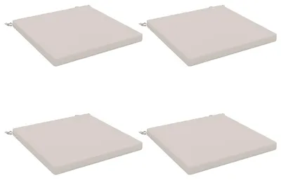 Imagen del producto de Cojines para asiento, juego de 4 unidades, 100% poliéster, color blanco