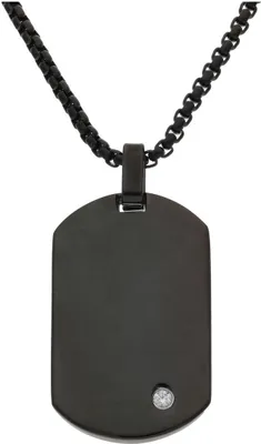 Produktbild von JuwelmaLux Halskette mit DogTag, Edelstahl IP-Beschichtet schwarz JL45-05-0079