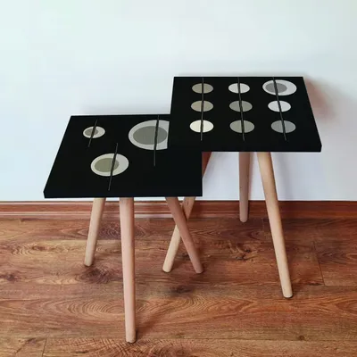 Immagine prodotto di Skye Decor, 2Shp413 - Nero, Set di tavolini (2 pezzi), Nero, 100% MDF, 35 x 35 x 47 cm