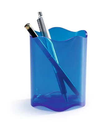 Durable Schreibtisch-Organizer Trend, Durchsichtig Blau, 3 Fächer – Made In Germany