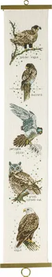 Produktbild von Permin Kreuzstich Stickpackung "Raubvögel", Zählmuster, 16x90cm, 35-8130