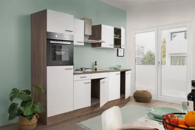Produktbild von Küche Küchenzeile Küchenblock Einbauküche Eiche York Weiß Oliver 270 cm Respekta
