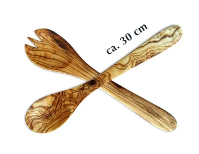 Produktbild von Salatbesteck ca. 30 cm Olivenholz – natürlich, handlich, geschmacksneutral