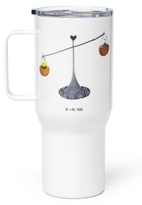 Produktbild von Mr. & Mrs. Panda thermosbecher Sternzeichen Waage - Weiß - Geschenk, getränkebecher, Hummel, Mehrwegbecher, Biene, Marienkäfer, Kaffee-Thermobecher, Gleichgewicht