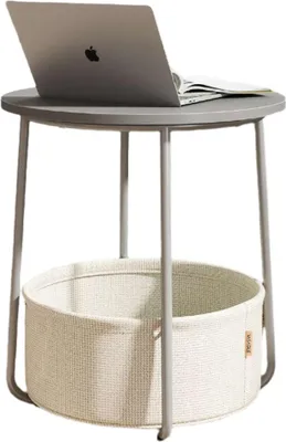 Immagine prodotto di Tavolino rotondo piccolo – tavolino ausiliario – realizzato in pannello di particelle di legno – design portatile – 45 x 50 cm