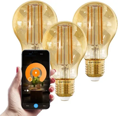 Produktbild von hoftronic Smart E27 LED-Glühlampe 7W 806lm A60 1800-3000K bernsteinfarben