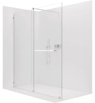 Immagine prodotto di CERANO - Box doccia Walk-in Medin L/P - 8 mm - cromato, vetro trasparente - 150x195 cm - a due ante scorrevoli