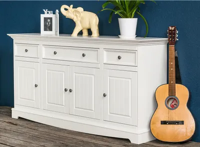 Produktbild von Sideboard 167cm, Massivholz in weiß BORMIO-163