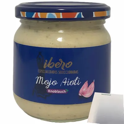 Produktbild von Ibero Mojo Aioli Knoblauch Sauce (185ml Glas) + usy Block