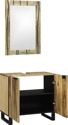 Productafbeelding van vidaXL Badkamermeubelset, 2 stuks, naturel massief mangohout