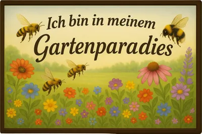 Produktbild von Blechschild AstraDesign 20x30 cm „Gartenparadies“ – Metallschild Wanddeko, Schild, Geschenkidee