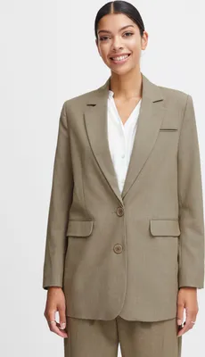 Image de b.young BYDANTA 2B BLAZER Blazer pour femme Blazer veste doublure lisse col à revers 64 % polyester, 32 % viscose, 4 % Élasthanne coupe décontractée