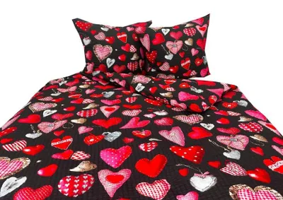 Zdjęcie produktu dla Pościel, pościel z tkaniny typu waffle piqué, nie wymaga prasowania, 100% bawełna, 160x200, 2582-1 Serca