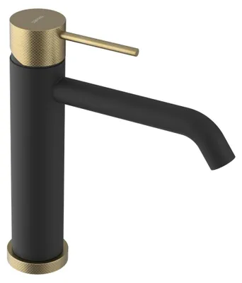 Produktbild von ULTRASAN Waschtischarmatur, Schwarz matt/Gold matt