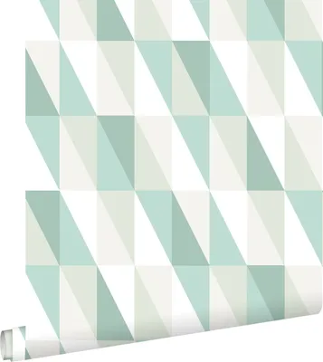 Immagine prodotto di ESTAhome carta da parati triangoli grafici verde menta e blu 53 cm x 10.05 m