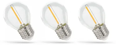 Produktbild von 3 x Spectrum LED Filament P45 Tropfen 1W E27 klar 60lm warmweiß 2700K 300°