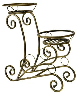 Produktbild von Gramix Metall Blumenständer Gold Patina 2 Pflanzen
