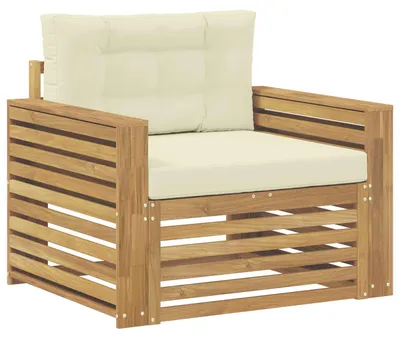 Image de Canapé d'extérieur vidaXL, polyester, couleur marron et crème