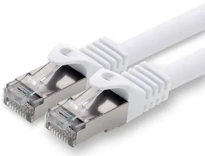 Zdjęcie produktu dla 1aTTack.de, kabel sieciowy LAN CAT7, RJ45, 10 Gigabit, 1 sztuka - biały