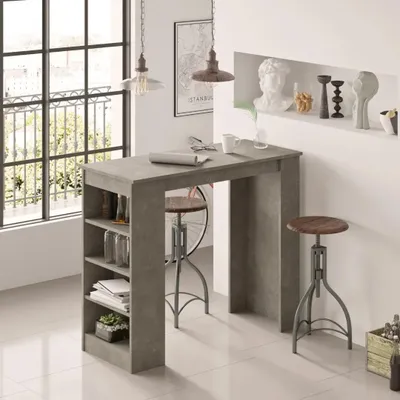 Zdjęcie produktu dla Stolik barowy Houseland Masasi retro szary/betonowy