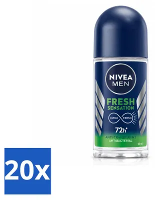 Productafbeelding van 20 x NIVEA MEN Deodorant Roller Fresh Sensation - 50 ml - Voordeelverpakking - 20 stuks
