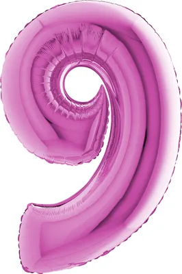 Productafbeelding van Grote folieballon met het cijfer 40" / 102 cm | Kleur: roze. Cijfer: 9