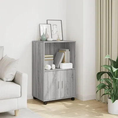 Obrázek produktu pro vidaXL Skříňka na kolečkách Grey Sonoma 55x40x91 cm Materiál na bázi dřeva
