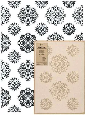 Produktbild von Wandschablone Groß Muster, Malschablone 59x95 cm Jaipur Damask Ornament Wiederverwendbare Kunststoff, Geometrische Tapete Wandgestaltung