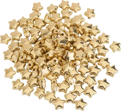 Produktbild von Kunststoffperlen Sterne 6mm Goldfarben